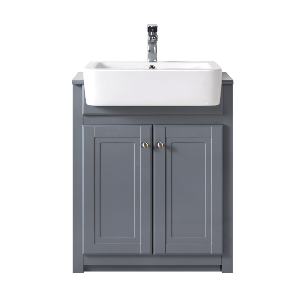 Hartland Traditional 650 Grey Floor Standing Vanity Unit And Ceramic Basin Har4009