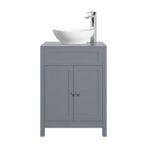 Hartland Turin 600 Grey Floor Standing Vanity Unit and Counter Top Basin