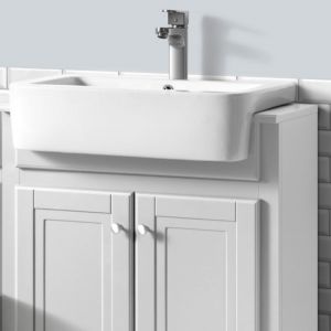 Hartland Traditional 650 White Floor Standing Vanity Unit and Ceramic Basin