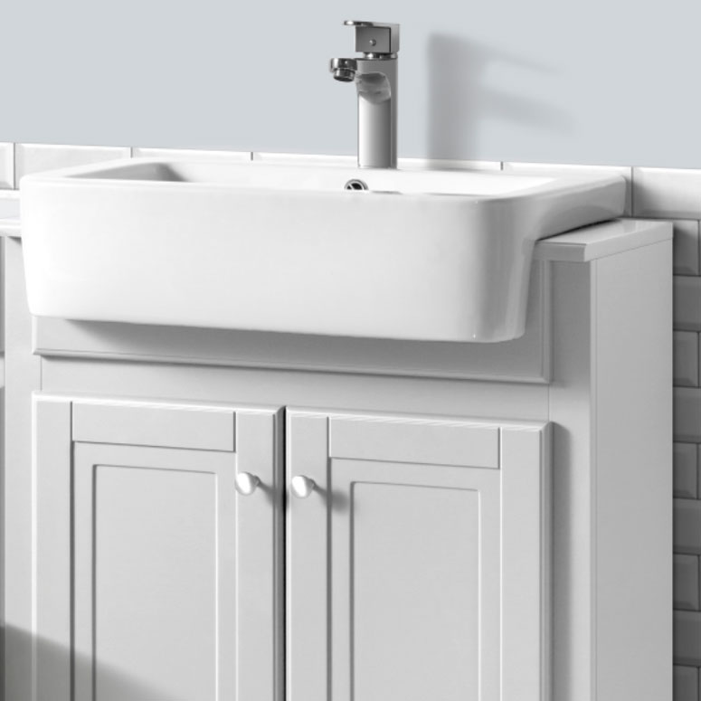 Hartland Traditional 650 White Floor Standing Vanity Unit And Ceramic Basin Har4035 Hartland Traditional 650 White Floor, Bathroom Sink Vanity Unit White