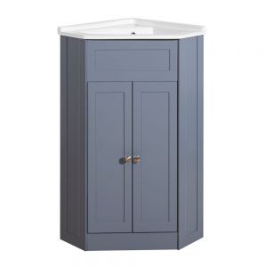 Hartland Traditional 360 x 380 Grey Floor Standing Cloakroom Corner Vanity Unit and Basin