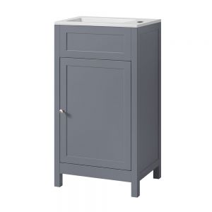 Hartland Turin 450 Grey Floor Standing Cloakroom Vanity Unit and Ceramic Basin