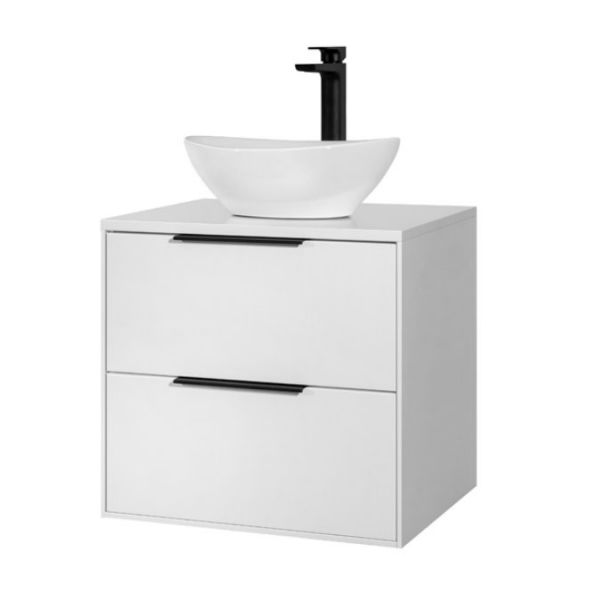 Hartland Orca 600 White Wall Hung Vanity Unit with Worktop and Counter Top Basin