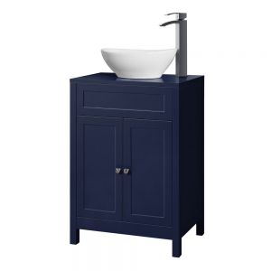 Hartland Turin 600 Blue Floor Standing Vanity Unit and Counter Top Basin