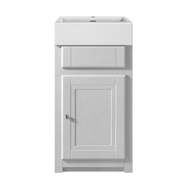Hartland Traditional 450 White Floor Standing Cloakroom Vanity Unit and Ceramic Basin