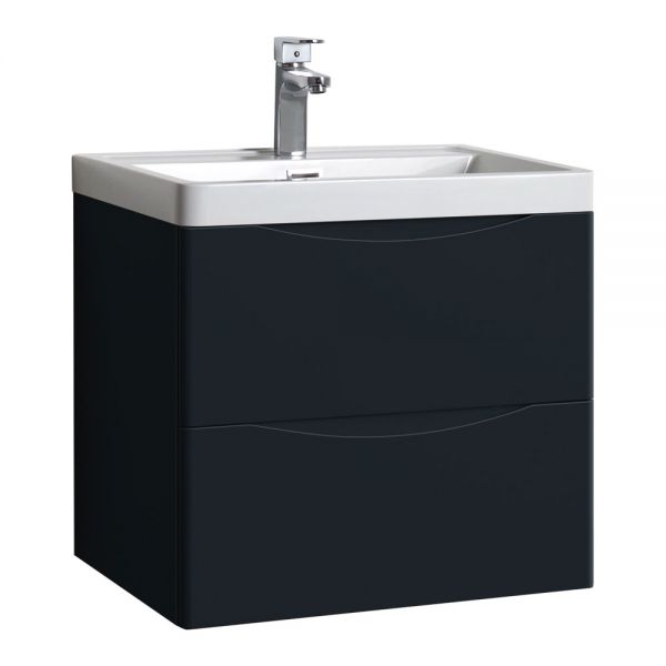 Hartland Naples 600 Shadow Grey Wall Hung Vanity Unit and Polymarble Basin