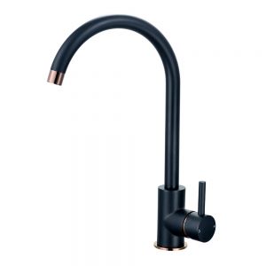 Hartland Merthyr Black and Rose Gold Mono Kitchen Mixer Tap