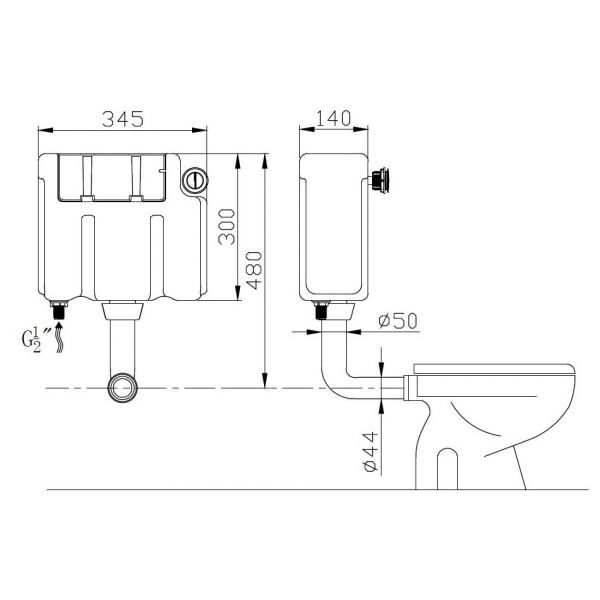 Hartland Plumb Essential Concealed Cistern #2