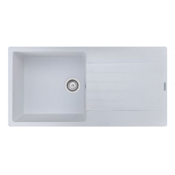Reginox Harlem White 1 Bowl Granite Kitchen Sink 1000 x 500mm