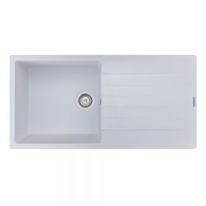 Reginox Harlem White 1 Bowl Granite Kitchen Sink 1000 x 500mm