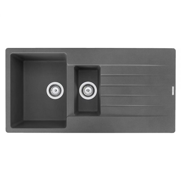 Reginox Harlem Grey 1.5 Bowl Granite Kitchen Sink 1000 x 500mm