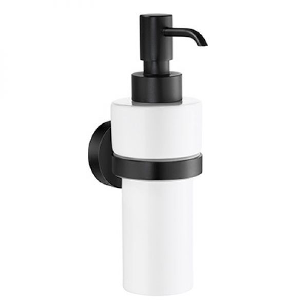 Smedbo Home Porcelain Soap Dispenser with Black Holder HB369P