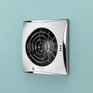 HIB Hush Chrome Timer and Humidity Sensor Wall Mounted Fan 33200