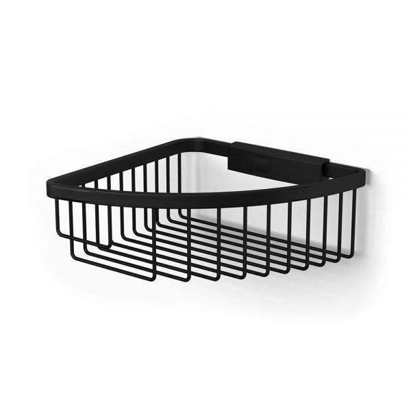 HIB Black Corner Wired Shower Basket 190mm