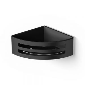hib. Black Corner Shower Basket with Removable Tray 160mm