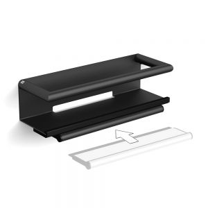 hib. Black Multi Feature Shower Shelf