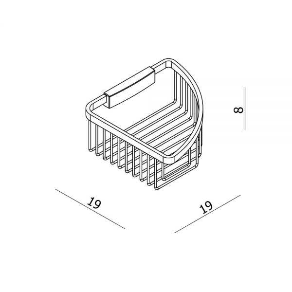 hib. Chrome Corner Wired Shower Basket 190mm #2