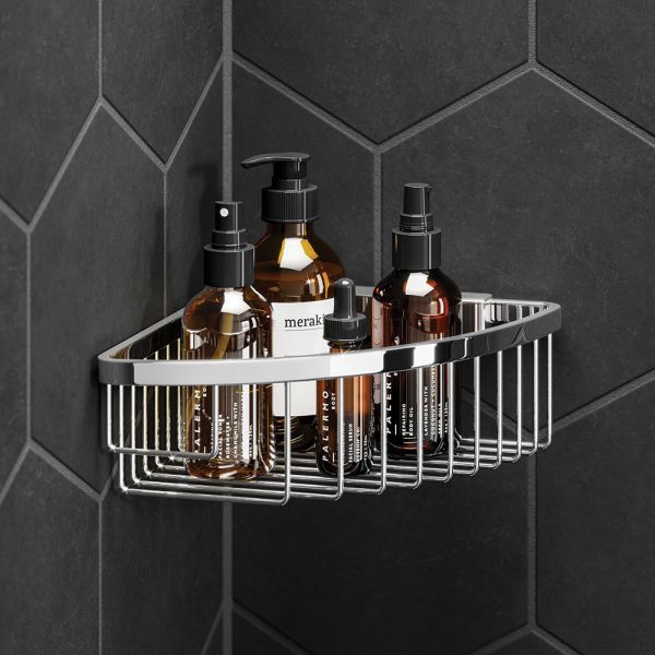 hib. Chrome Corner Wired Shower Basket 190mm #3