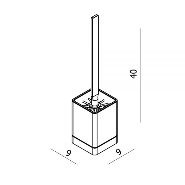 hib. Chrome Freestanding Square Toilet Brush Set #2