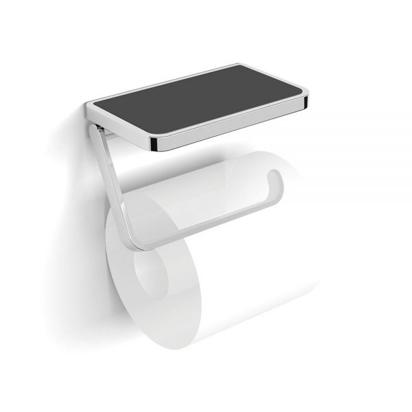 HIB Chrome Toilet Roll Holder with Anti Slip Shelf