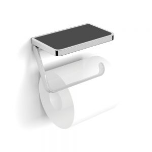 HIB Chrome Toilet Roll Holder with Anti Slip Shelf