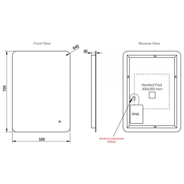 hib. Ambience 50 LED Bathroom Mirror 700 x 500mm #2