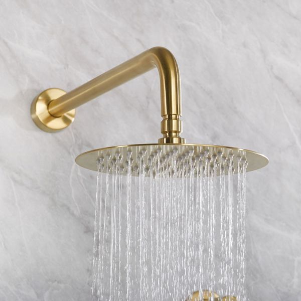 Bristan Hourglass Brushed Brass 2 Outlet Shower Pack with Overhead Shower and Riser Rail Kit #5