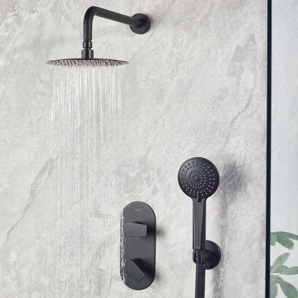 Bristan Hourglass Matt Black 2 Outlet Shower Pack with Overhead Shower and Handset #2
