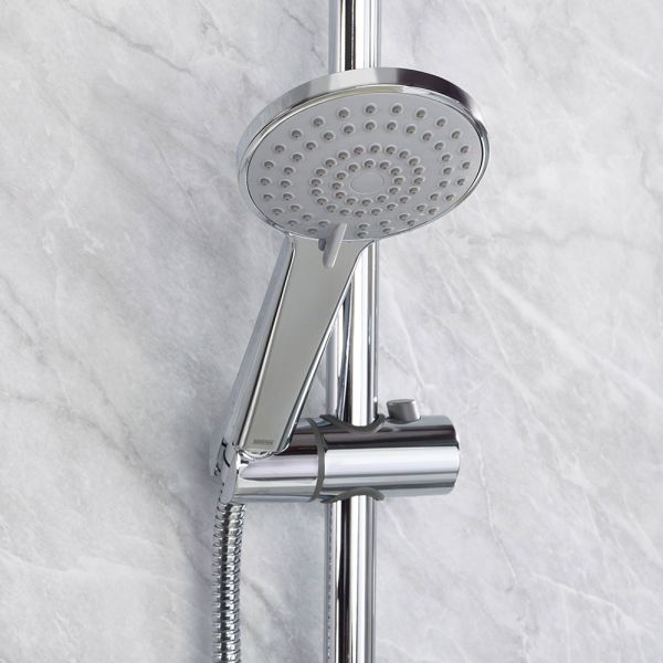 Bristan Hourglass Chrome 2 Outlet Shower Pack with Overhead Shower and Riser Rail Kit #3