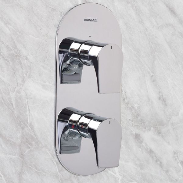 Bristan Hourglass Chrome 2 Outlet Shower Pack with Overhead Shower and Riser Rail Kit #4