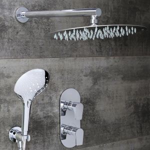 Bristan Hourglass Chrome 2 Outlet Shower Pack with Overhead Shower and Handset