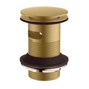 Britton Hoxton Brushed Brass Click Clack Slotted Basin Waste