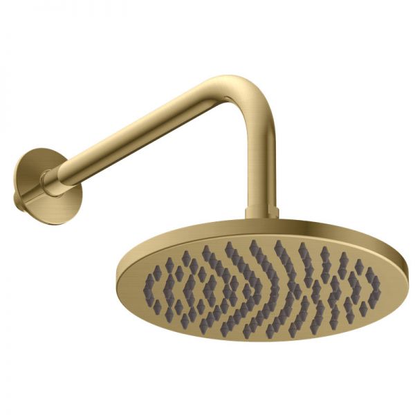 Britton Hoxton Brushed Brass Shower Head and Arm