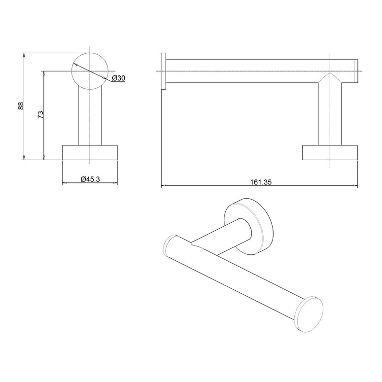 Britton Hoxton Chrome Toilet Roll Holder HOX019CP