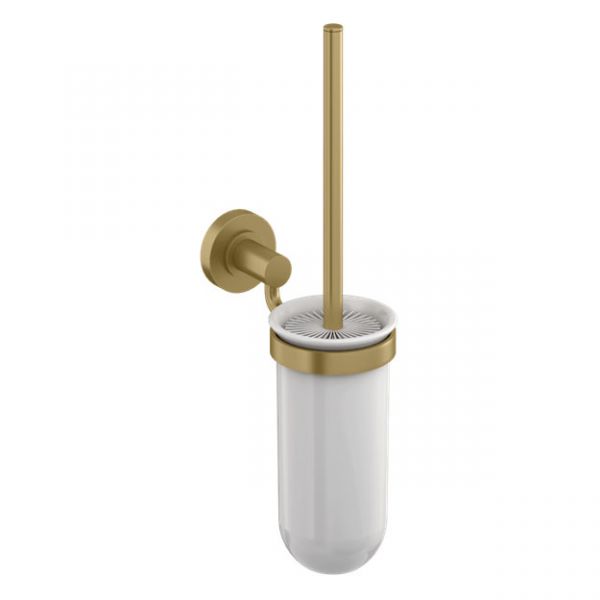 Britton Hoxton Brushed Brass Toilet Brush Holder Set