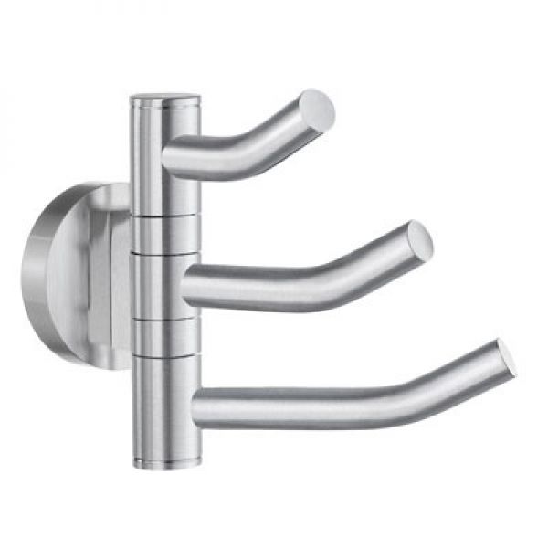 Smedbo Home Brushed Chrome Triple Towel Hook HS327