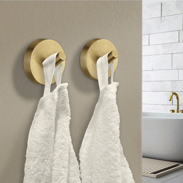 Smedbo Home Bathroom Robe Hook Brushed Brass HV355 #2