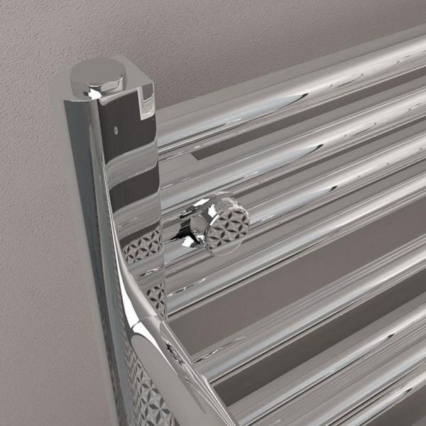 Eastbrook Haddenham 1200 x 600 Straight Chrome Towel Rail with Heated Shelves #4