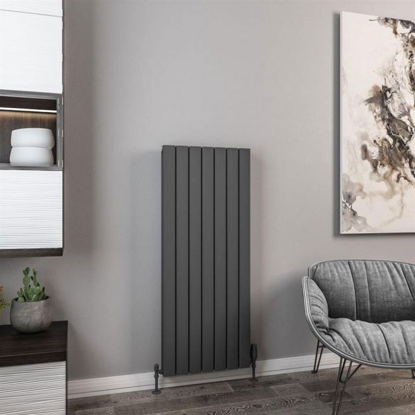Eastbrook Hadleigh 1200 x 485 Matt Anthracite Aluminium Designer Radiator #2
