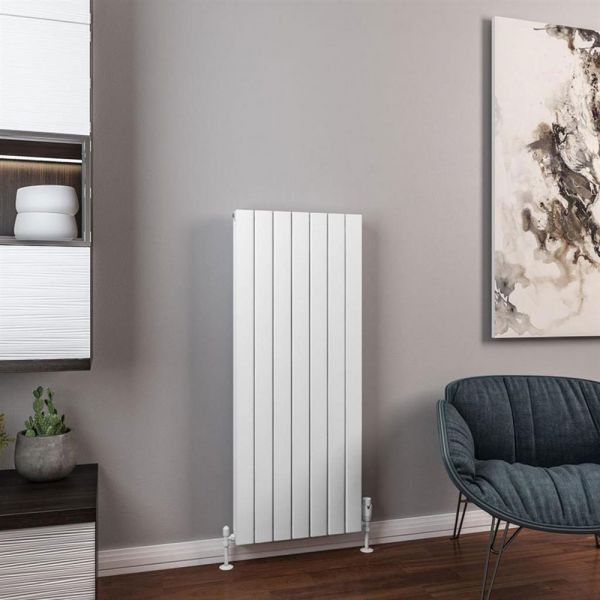 Eastbrook Hadleigh 1200 x 485 Matt White Aluminium Designer Radiator #2