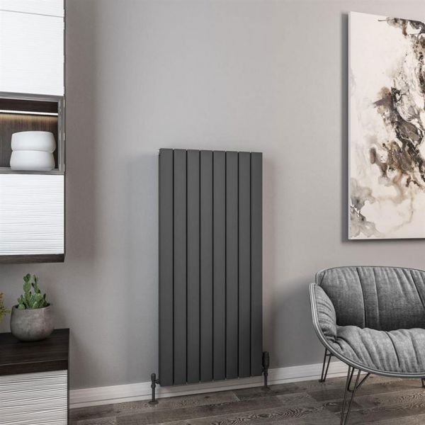 Eastbrook Hadleigh 1200 x 555 Matt Anthracite Aluminium Designer Radiator #2