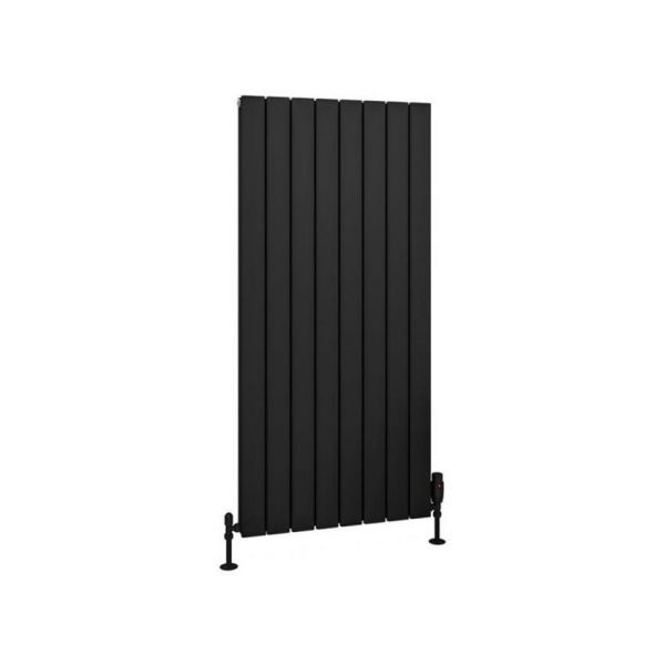 Eastbrook Hadleigh 1200 x 555 Matt Black Aluminium Designer Radiator