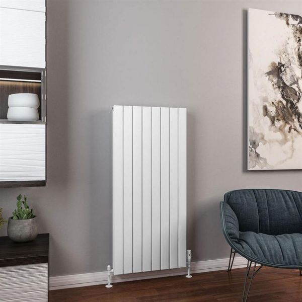 Eastbrook Hadleigh 1200 x 555 Matt White Aluminium Designer Radiator #2