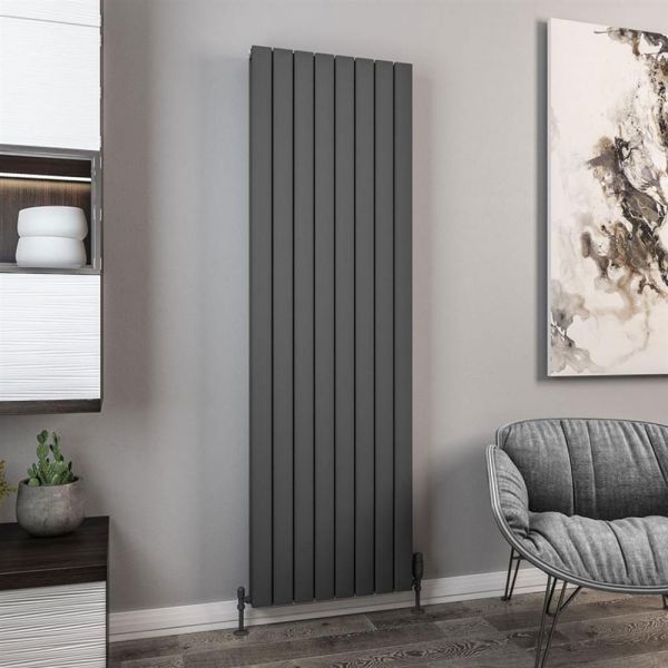 Eastbrook Hadleigh 1800 x 555 Matt Anthracite Aluminium Designer Radiator #2