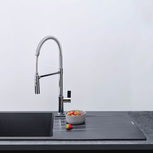 Reginox Harlem Black 1 Bowl Granite Kitchen Sink 1000 x 500mm #4