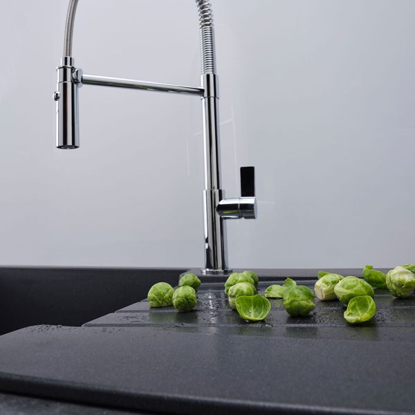 Reginox Harlem Black 1 Bowl Granite Kitchen Sink 1000 x 500mm #2