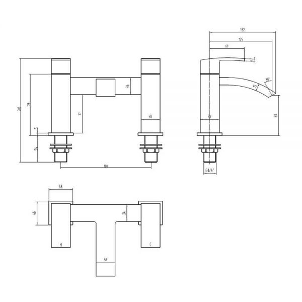 Hartland Brecon Black Bath Filler Tap #2