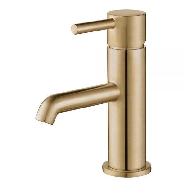 Hartland Chepstow Brushed Brass Mono Basin Mixer Tap with Click Clack Waste