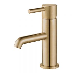 Hartland Chepstow Brushed Brass Mono Basin Mixer Tap with Click Clack Waste