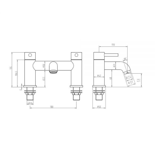 Hartland Chepstow Chrome Bath Filler Tap #2